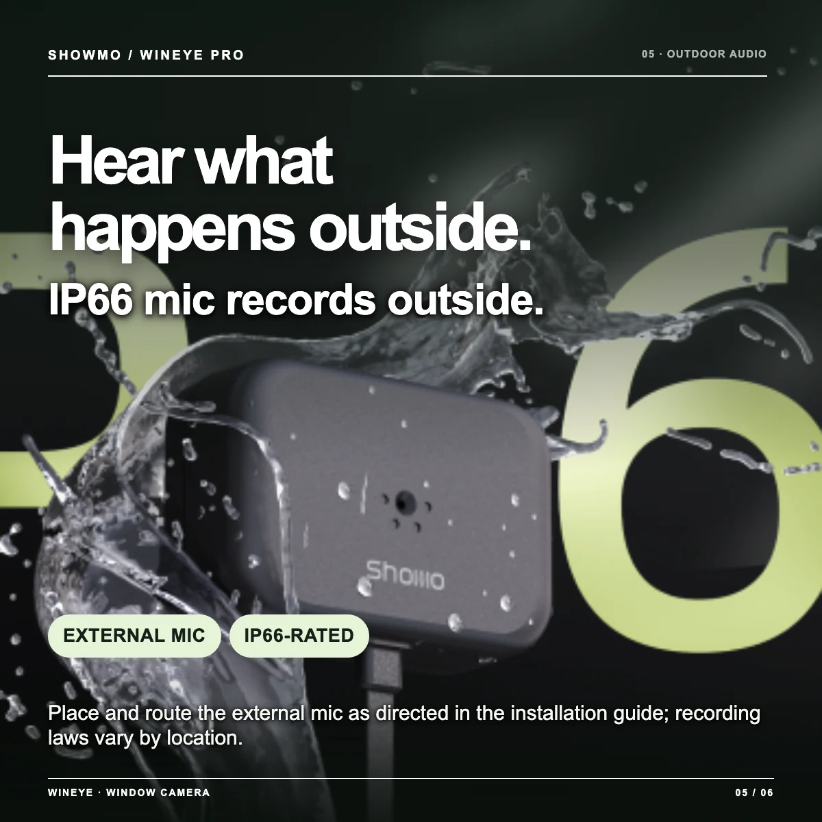 WinEye separate IP66-rated microphone records outdoor audio