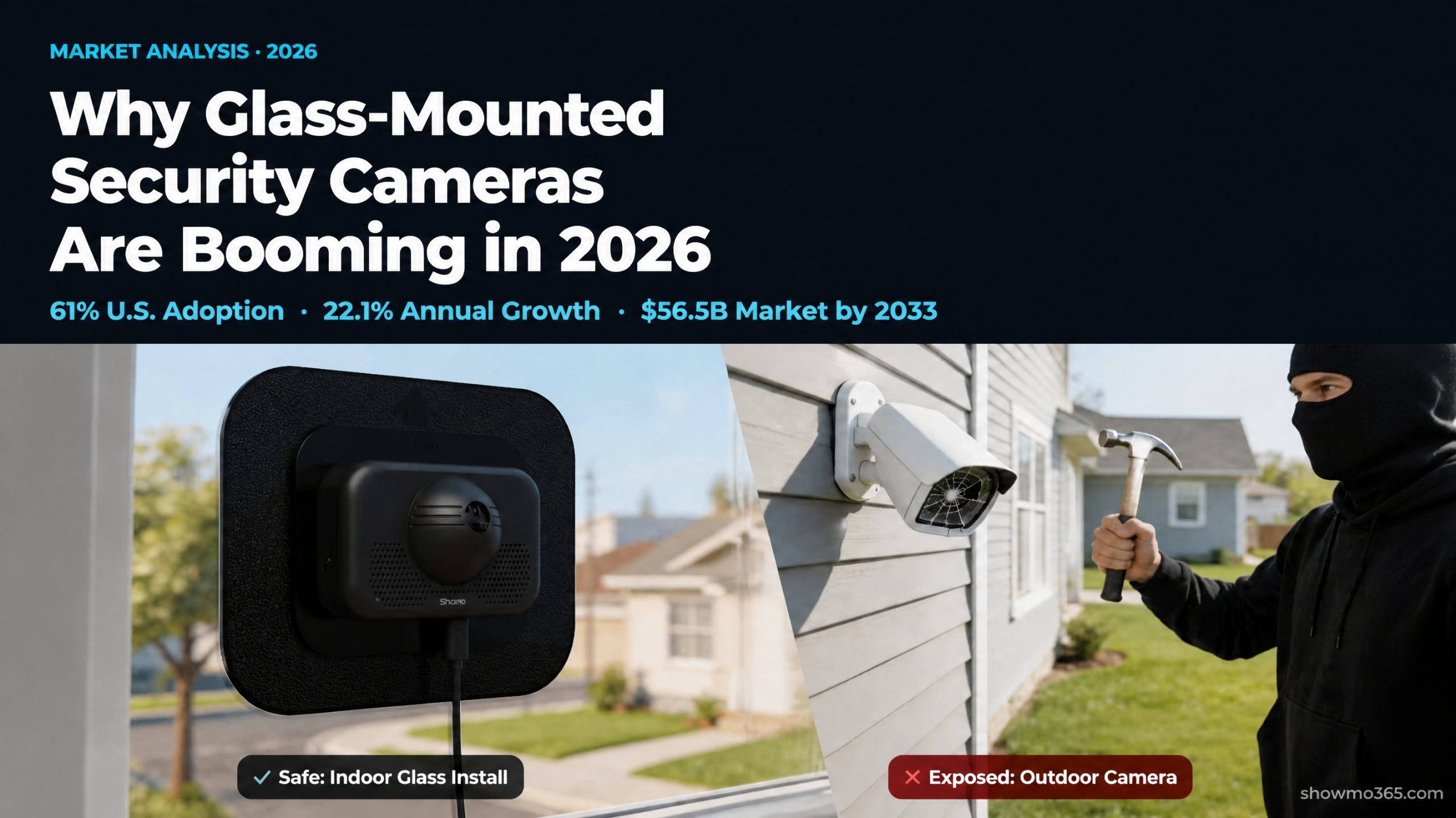 Why Glass-Mounted Security Cameras Are Booming in 2026 (Market Data + Expert Analysis)