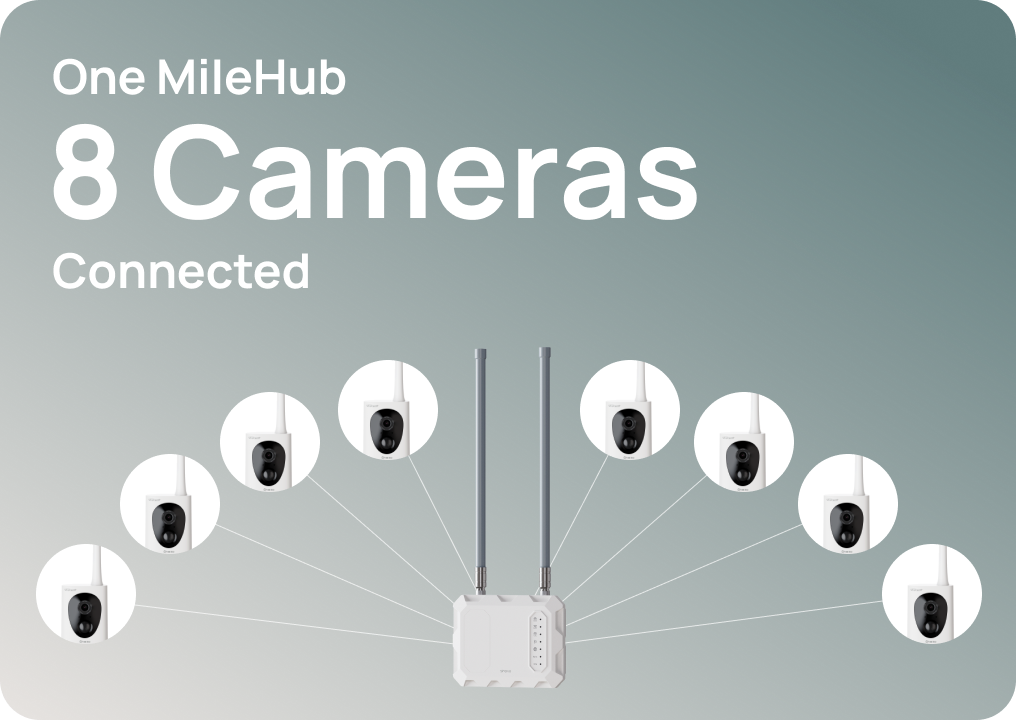 8 Cameras One MileHub Connected
