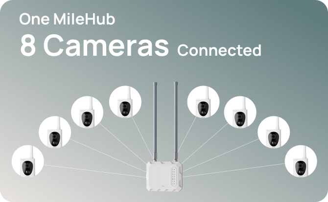 8 Cameras One MileHub Connected